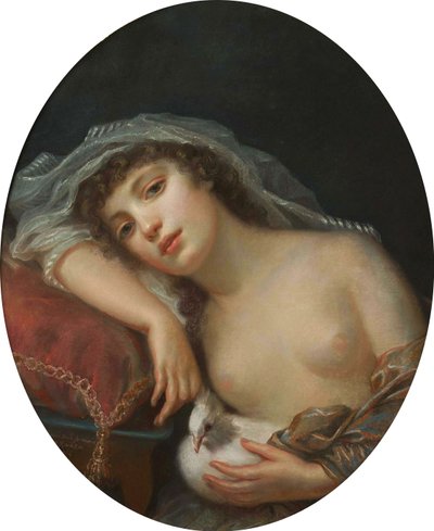 A girl with a dove by Anna Rajecka
